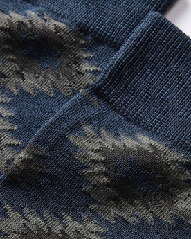 material shot of The Crew Sock in Navy Kilim, Accessories by Taylor Stitch
