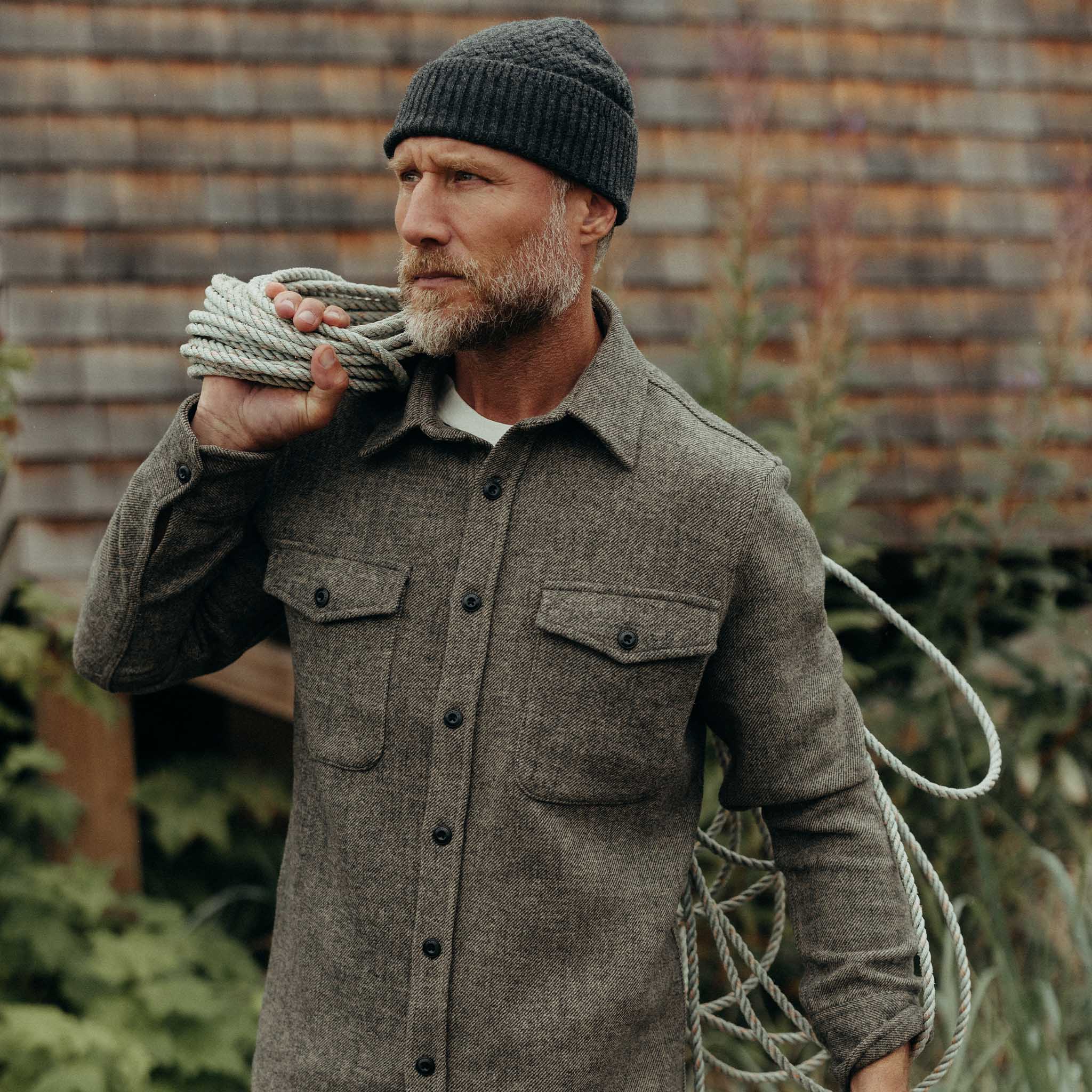 The Maritime Shirt Jacket in Ash Twill | Taylor Stitch