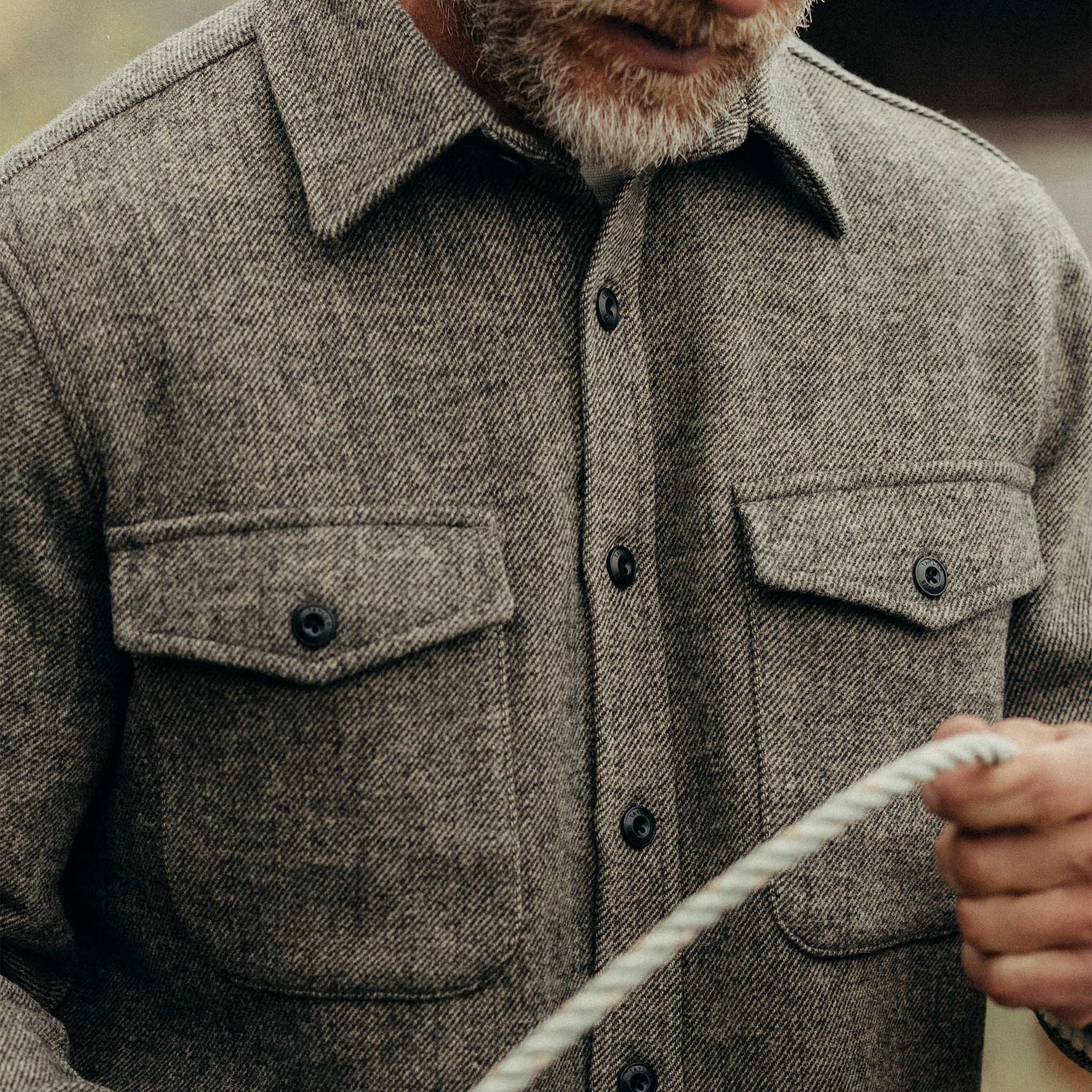 The Maritime Shirt Jacket in Ash Twill | Taylor Stitch