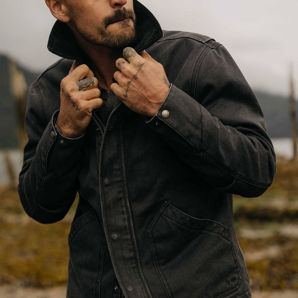 The Workhorse Jacket in Coal Chipped Canvas | Taylor Stitch