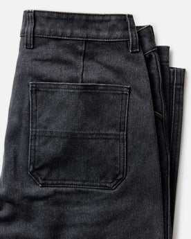 material shot of the waistband on The Camp Pant in Coal Chipped Canvas, Bottoms by Taylor Stitch