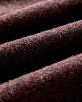 material shot of the fabric on The Eastmoor Cardigan in Heather Port Wool, Knits by Taylor Stitch