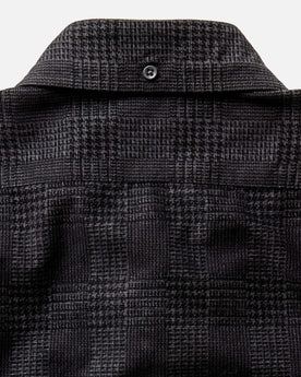 material shot of the back collar on The Jack in Heather Coal Check Pincord, Wovens by Taylor Stitch