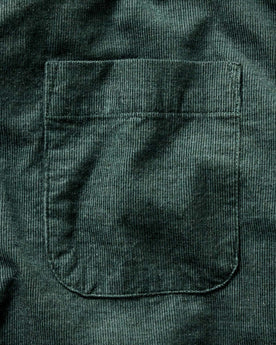 material shot of the pocket on The Jack in Heather Pine Pincord, Wovens by Taylor Stitch