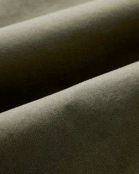 material shot of the fabric on The Ojai Jacket in Organic Smoked Olive Foundation Twill, Outerwear by Taylor Stitch