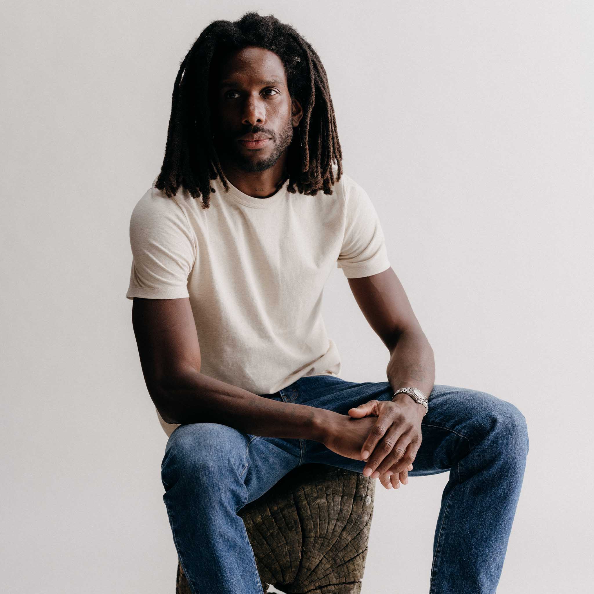 The Organic Cotton Tee in Heather Oat | Taylor Stitch The Organic Cotton Tee in Heather Oat | Taylor Stitch