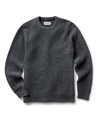 flatlay of The Sidecountry Crew in Heather Graphite Merino Waffle