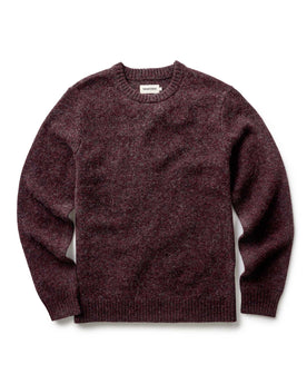 flatlay of The Eastmoor Sweater in Heather Port Wool, Knits by Taylor Stitch