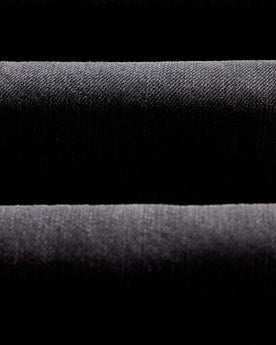 material shot of the fabric on The Straight Jean in Washed Black Organic Slub Selvedge, Bottoms by Taylor Stitch