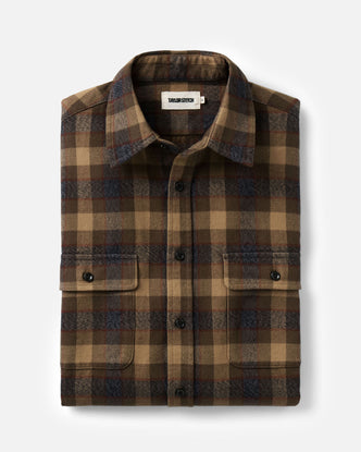 folded flatlay of The Yosemite Shirt in Buckeye Plaid