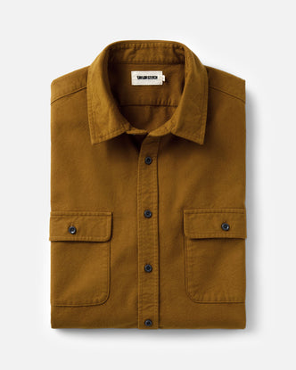 folded flatlay of The Yosemite Shirt in Saffron