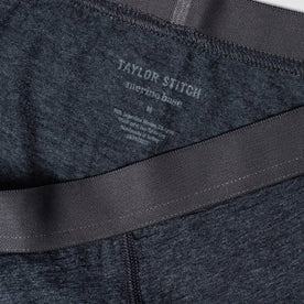 material shot of the waistband on The Merino Boxer in Heather Navy