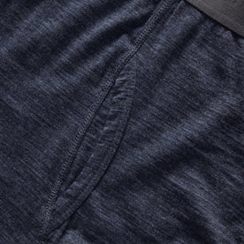 material shot of stitching on The Merino Boxer in Heather Navy