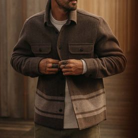 The Ranger Shirt in Sable Heather Blanket Stripe Wool - featured image