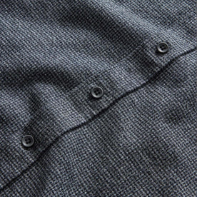 material shot of the charcoal buttons on The Jack in Dark Navy Houndstooth