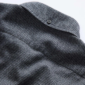 material shot of the button down collar on The Jack in Dark Navy Houndstooth