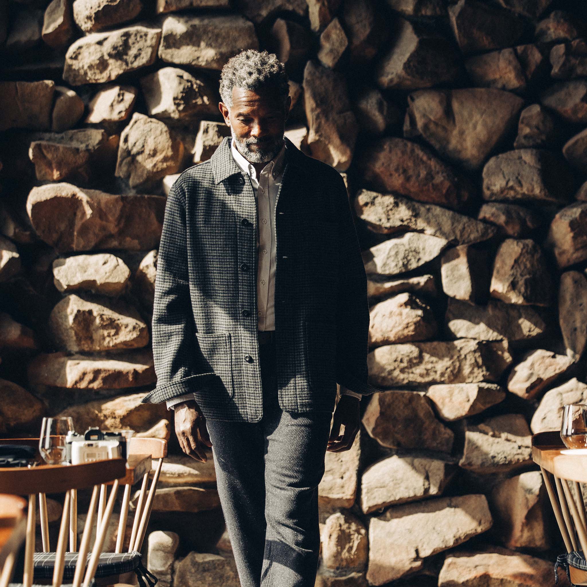 The Ojai Jacket in Ash Guncheck Wool | Taylor Stitch