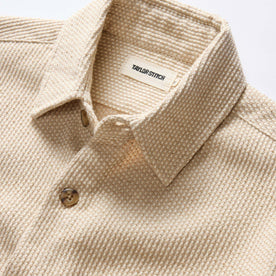 material shot of the collar on The Point Shirt in Natural Sashiko