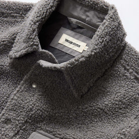 material shot of the collar on The Timberline Jacket in Greystone Fleece