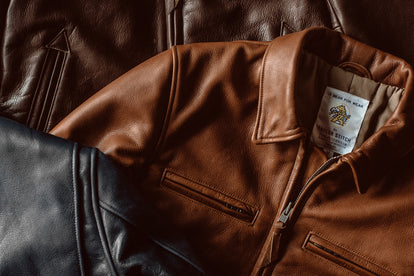 The Moto Jacket in Whiskey, Espresso and Black Steerhide