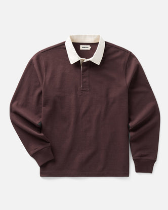 flatlay of The Rugby Shirt in Burgundy