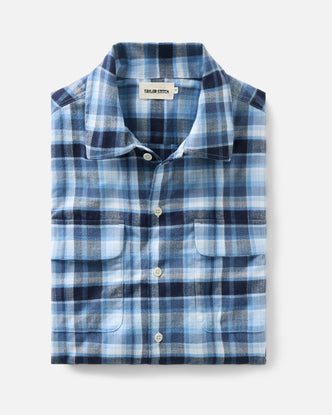 The Shore Shirt in Deepwater Check Portuguese Flannel