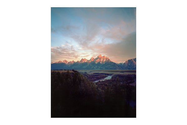 A film photo of the Grand Teton Mountains