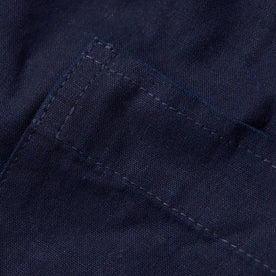material shot of the pocket on The Jack in Indigo Oxford