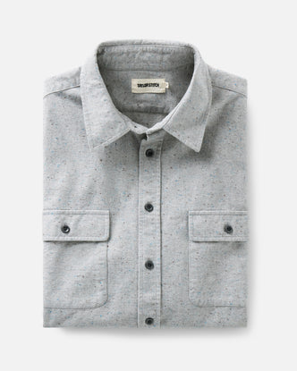 folded flatlay of The Yosemite Shirt in Mist Donegal