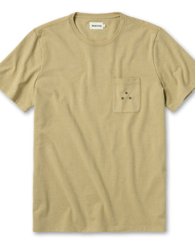 flatlay of The Heavy Bag Tee in Khaki Dahlia, Knits by Taylor Stitch