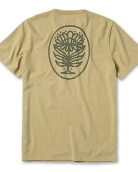 flatlay of The Heavy Bag Tee in Khaki Dahlia, from the back, Knits by Taylor Stitch