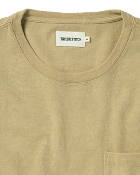 material shot of The Heavy Bag Tee in Khaki Dahlia, Knits by Taylor Stitch