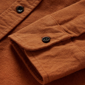 Material shot of the cuffs on The Yosemite Shirt in Copper