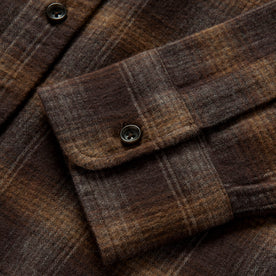 Material shot of the cuffs on The Yosemite Shirt in Timber Shadow Plaid