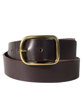 Chocolate Brass Buckle Belt - 1.5: Featured Image, Accessories by Taylor Stitch