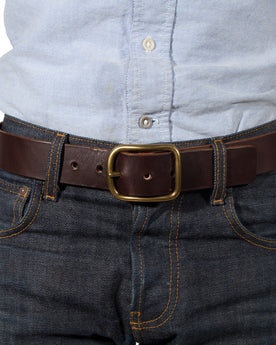 Chocolate Brass Buckle Belt - 1.5: Alternate Image 2, Accessories by Taylor Stitch