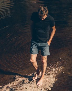 The Crewneck Pocket Tee in Black Merino: Alternate Image 2, Knits by Taylor Stitch
