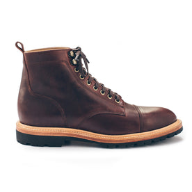 The Cap Toe Moto Boot in Brown Steerhide - featured image