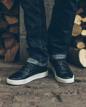 The Court Classic Mid in Black Leather: Alternate Image 6, Footwear by Taylor Stitch