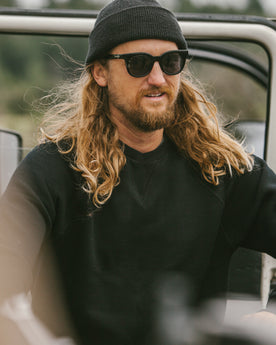 The Merino Crewneck in Black Fleece: Alternate Image 3, Outerwear by Taylor Stitch