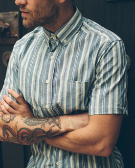 The Short Sleeve California in Blue Striped Chambray: Alternate Image 4, Wovens by Taylor Stitch