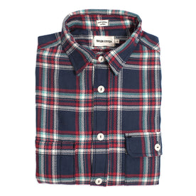 The Triple Needle Moto Utility Shirt in Navy: Featured Image