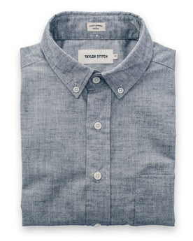 The Short Sleeve Jack in Steel Chambray: Featured Image, Wovens by Taylor Stitch