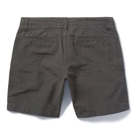 flat of The Morse Short in Dark Charcoal Linen, shown from the back