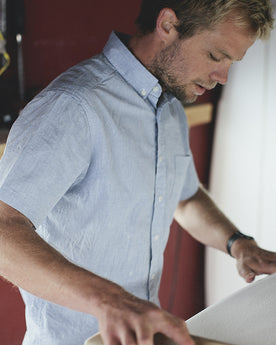 The Short Sleeve Jack in Light Blue: Alternate Image 4, Wovens by Taylor Stitch