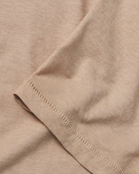 material shot of the sleeve of The Cotton Hemp Tee in Khaki, Knits by Taylor Stitch