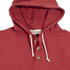 The Dusty Red 3 Button Hooded Sweatshirt: Alternate Image 1