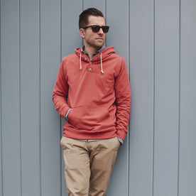 The Dusty Red 3 Button Hooded Sweatshirt: Alternate Image 2