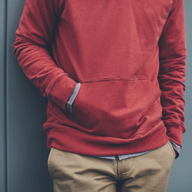 The Dusty Red 3 Button Hooded Sweatshirt: Alternate Image 4