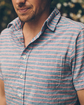 The Short Sleeve Jack in Red & Navy Stripe, Wovens by Taylor Stitch